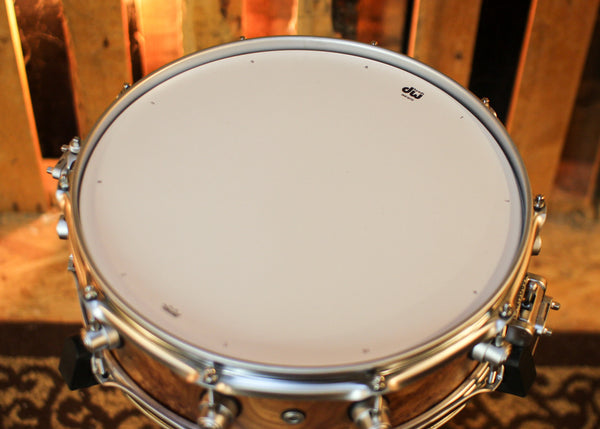 DW 4x14 Collector's SonicPly Natural Hard Satin over Elm Burl Snare Drum - SO#1424832