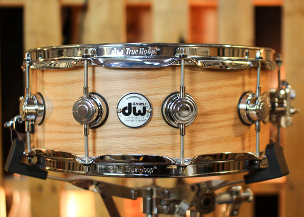 DW 5.5x14 Collector's Pure Oak HVLT Natural Hard Satin Snare Drum - SO#1424763