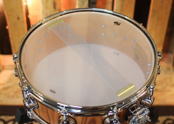 DW 5x14 Collector's Maple 333 Natural Hard Satin over Santos Rosewood Snare Drum - SO#1448314