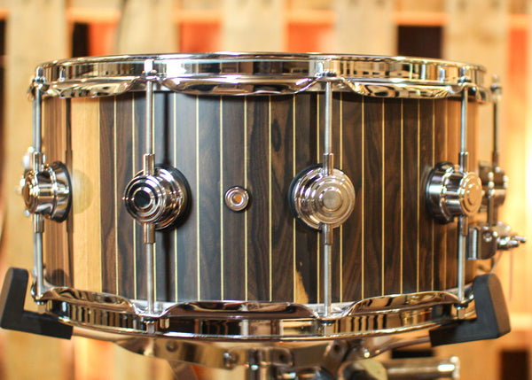 DW 6.5x14 Collector's 333 Hard Satin Pinstripe Ziricote Snare Drum - SO#1352249