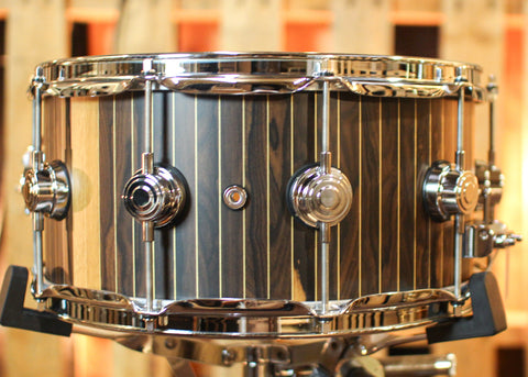 DW 6.5x14 Collector's 333 Hard Satin Pinstripe Ziricote Snare Drum - SO#1352249