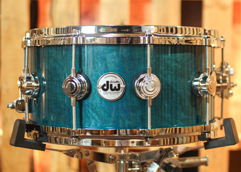 DW 6.5x14 Collector's Birch HVLT Azure Stain Lacquer Snare Drum - SO#1291844