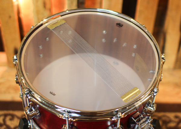 DW 6.5x14 Collector's Jazz Mahogany Gum Cherry Satin Oil Snare Drum - SO#1450175