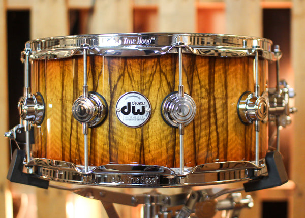 DW 6.5x14 Collector's Maple 333 Almond Burst over Black Limba Snare Drum - SO#1430090