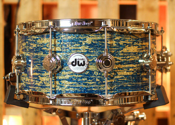 DW 6.5x14 Collector's Maple 333 Blue Oyster Glass Snare Drum - SO#1441174