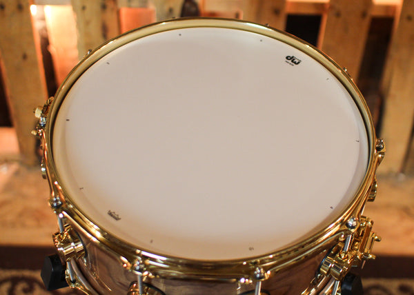 DW 6.5x14 Collector's Maple 333 Natural Lacquer over Moabi Snare Drum - SO#1435564