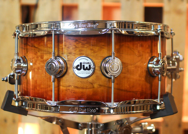 DW 6.5x14 Collector's Maple 333 Rich Red Burst over Quilted Maple Snare Drum - SO#1444857
