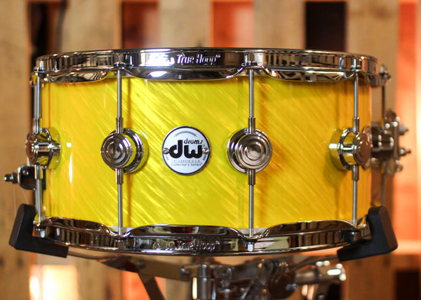 DW 6.5x14 Collector's Maple 333 Twisted Yellow Satin Snare Drum - SO#1441169