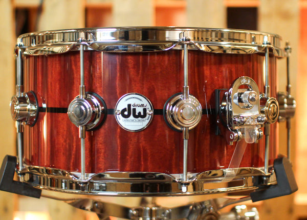 DW 6.5x14 Collector's Maple VLT Cherry Stain Makore Snare Drum - SO#1426113