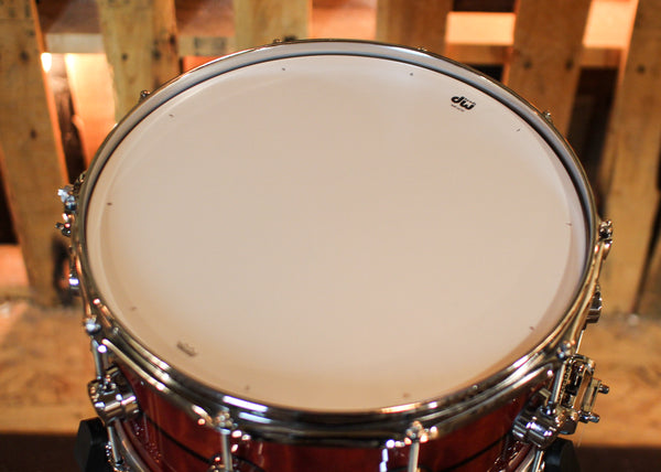 DW 6.5x14 Collector's Maple VLT Cherry Stain Makore Snare Drum - SO#1426113