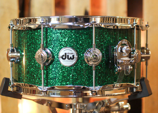 DW 6.5x14 Collector's Maple VLT Green Glass Snare Drum - SO#1452256