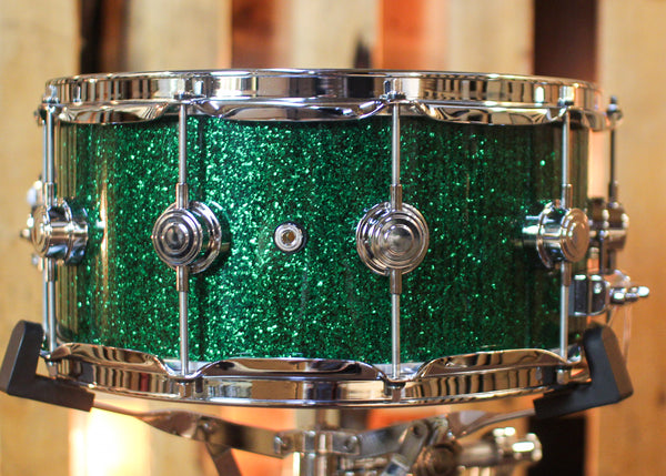 DW 6.5x14 Collector's Maple VLT Green Glass Snare Drum - SO#1452256