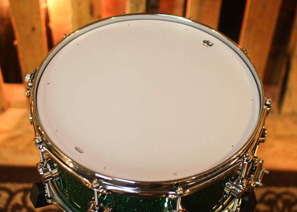 DW 6.5x14 Collector's Maple VLT Green Glass Snare Drum - SO#1452256