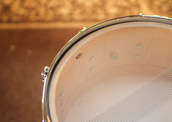 DW 6.5x14 Collector's Maple VLT Ruby Glass Snare Drum - SO#1452253