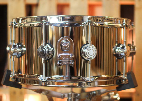 DW 6.5x14 Collector's Polished Nickel over Brass Snare Drum
