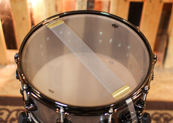 DW 6.5x14 Collector's Pure Walnut VLT Natural to Quick Ebony Burst Hard Satin Snare Drum - SO#1421550