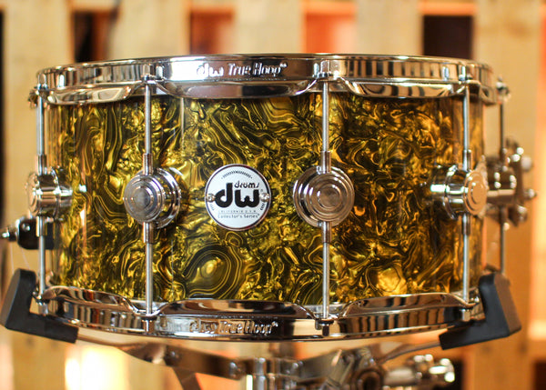 DW 6.5x14 Collector's Maple VLT Gold Abalone Snare Drum - SO#1423478