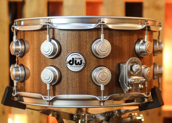 DW 7x14 Collector's Cherry Mahogany Natural Satin Oil Snare Drum - SO#1439019