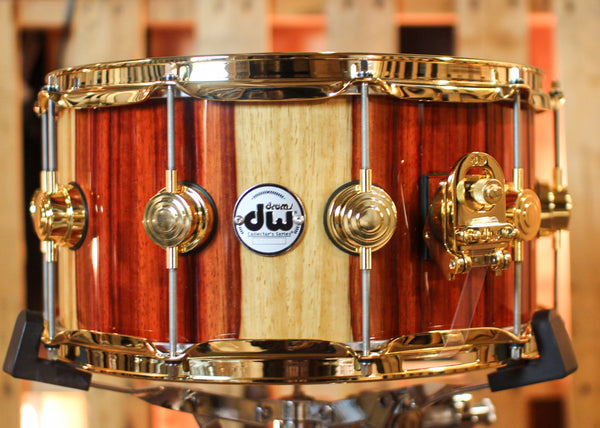 DW 7x14 Collector's Cherry Purplecore Candy Stripe Padauk Snare Drum - SO#1410011