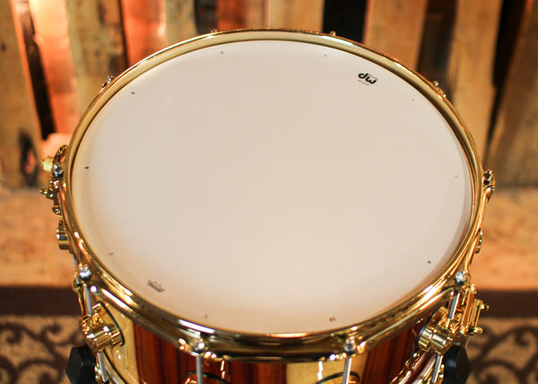 DW 7x14 Collector's Cherry Purplecore Candy Stripe Padauk Snare Drum - SO#1410011