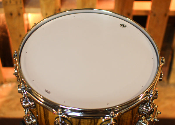 DW 8x14 Collector's Maple 333 Burnt Toast Fade over Black Limba Snare Drum - SO#1430094