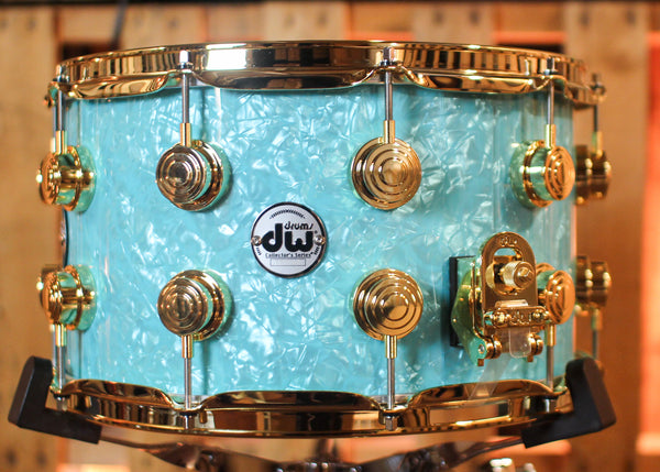 DW 8x14 Collector's Maple Mahogany Seafoam Marine Snare Drum - SO#1417224