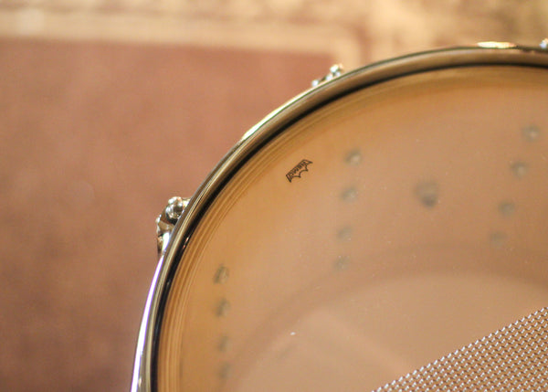 DW 8x14 Collector's Maple VLT Blue Glass Snare Drum - SO#1438336