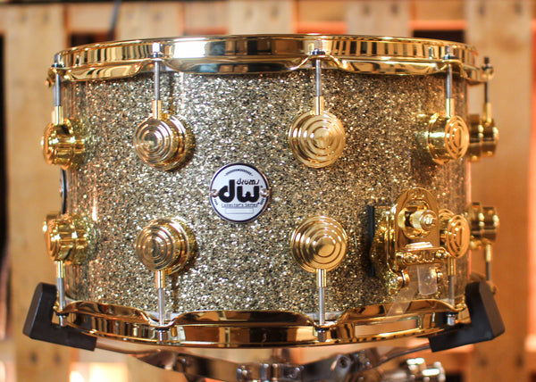 DW 8x14 Collector's Maple VLT Ginger Glitter Glass Snare Drum - SO#1417218