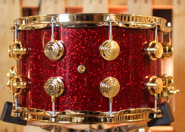 DW 8x14 Collector's Maple VLT Ruby Glass Snare Drum - SO#1438710
