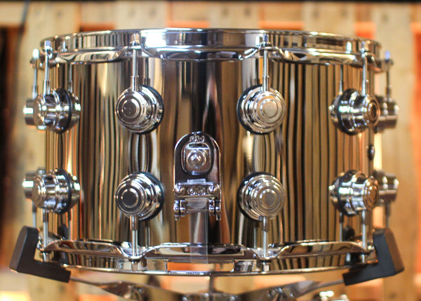 DW 8x14 Collector's Polished Nickel over Brass Snare Drum