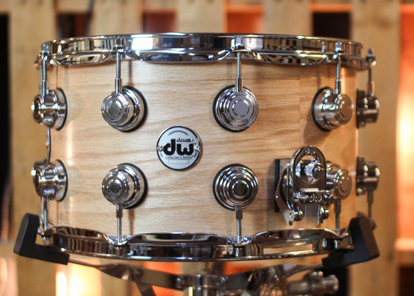 DW 8x14 Collector's Pure Oak HVLT Natural Satin Oil Snare Drum - SO#1433141