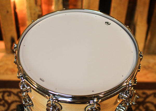 DW 8x14 Collector's Pure Oak HVLT Natural Satin Oil Snare Drum - SO#1433141