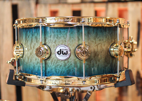DW Collector's Cherry Spruce Carl Allen Burst over Quilted Moabi Drum Set - 22,10,12,14,16,14sn - SO#1302117