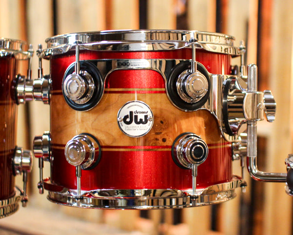 DW Collector's 333 Cherry Metallic Graphics over Heartwood Quilted Maple Drum Set - 22,10,12,14,16 - SO#1383153