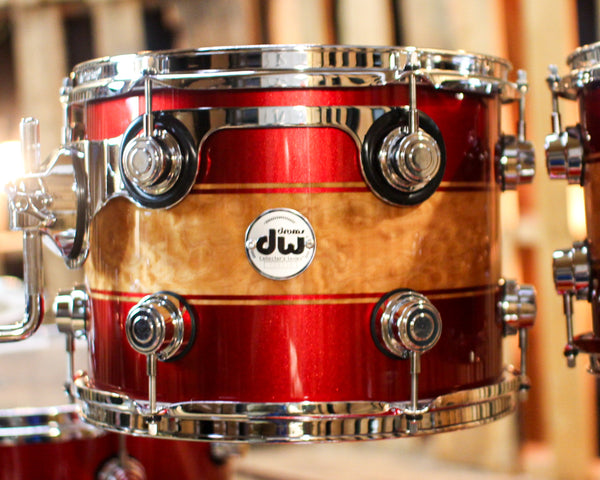 DW Collector's 333 Cherry Metallic Graphics over Heartwood Quilted Maple Drum Set - 22,10,12,14,16 - SO#1383153