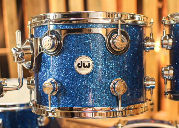 DW Collector's Maple Mahogany Blue Glass Drum Set - 22,10,12,16 - SO#1330546