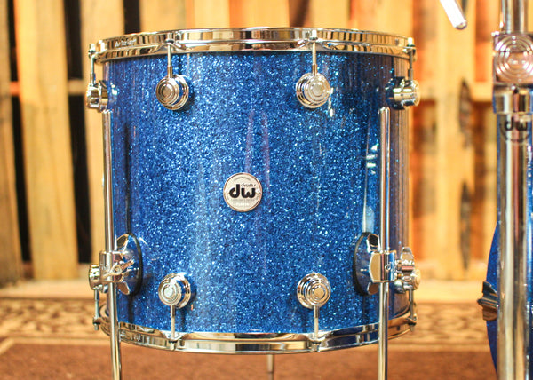 DW Collector's Maple Mahogany Blue Glass Drum Set - 22,10,12,16 - SO#1330546