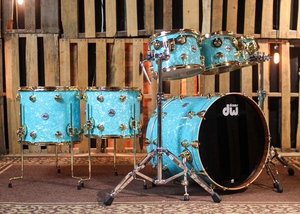 DW Collector's Maple Mahogany Seafoam Marine Drum Set - 22,8,10,12,14,16 - SO#1417224