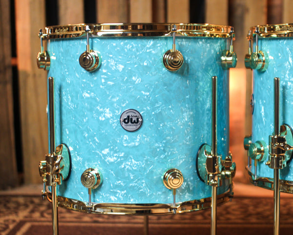 DW Collector's Maple Mahogany Seafoam Marine Drum Set - 22,8,10,12,14,16 - SO#1417224
