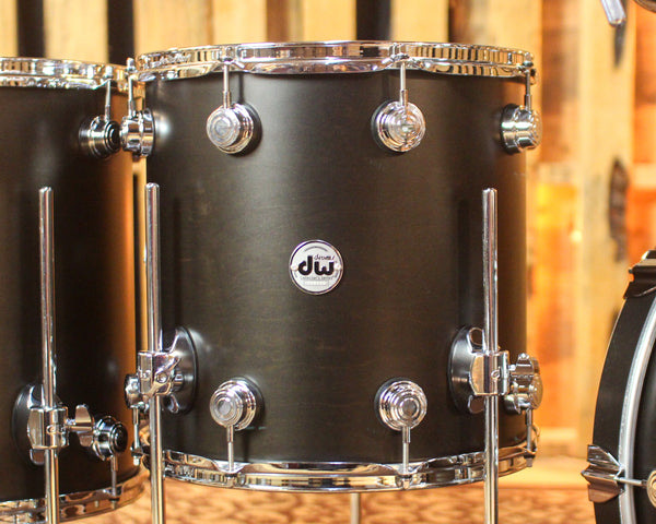 DW Collector's Maple SSC Ebony Satin Oil Drum Set - 22,8,10,12,14,16 - SO#1449939