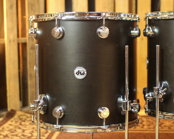 DW Collector's Maple SSC Ebony Satin Oil Drum Set - 22,8,10,12,14,16 - SO#1449939