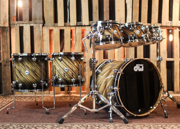 DW Collector's Maple SSC Candy Black Burst over Twisted Ivory Ebony Drum Set - 22,8,10,12,14,16 - SO#1388755