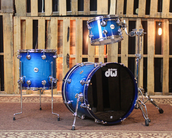 DW Collector's Maple SSC Regal to Royal Blue Burst Drum Set - 20,12,14 - SO#1444192