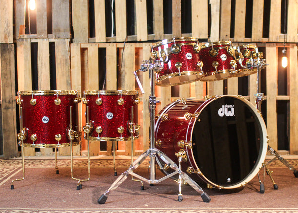 DW Collector's Maple SSC Ruby Glass Drum Set - 22,8,10,12,14,16 - SO#1438710