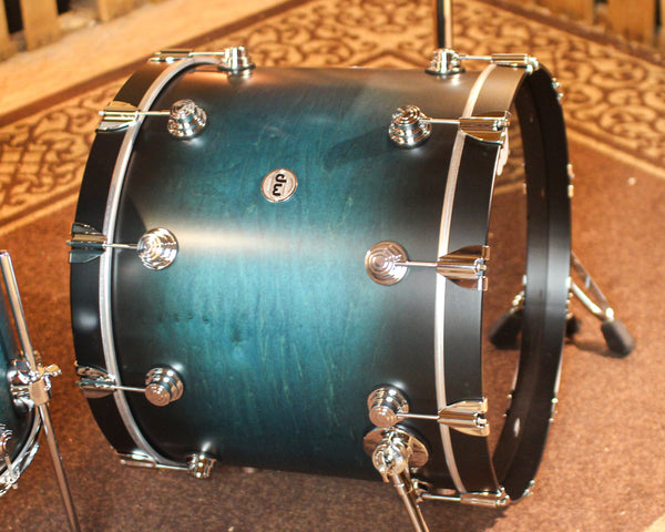 DW Collector's Maple SSC Satin Azure to Ebony Burst Drum Set - 22,13,16 - SO#1440776