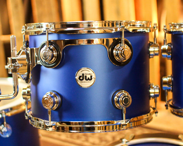 DW Collector's Maple SSC Blue Metallic Hard Satin Drum Set - 22,10,12,16 - SO#1367489