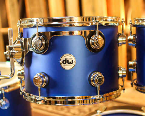 DW Collector's Maple SSC Blue Metallic Hard Satin Drum Set - 22,10,12,16 - SO#1367489