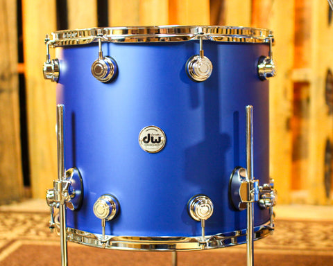 DW Collector's Maple SSC Blue Metallic Hard Satin Drum Set - 22,10,12,16 - SO#1367489