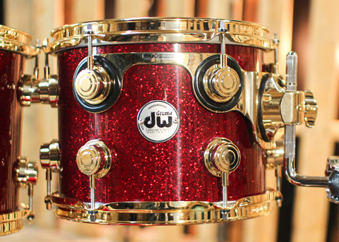 DW Collector's Cherry HVLT Ruby Glass Drum Set - 20,10,12,14 - SO#1313389