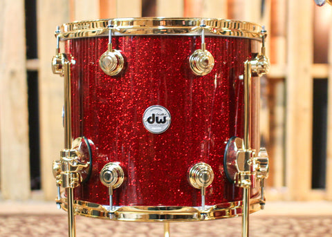 DW Collector's Cherry HVLT Ruby Glass Drum Set - 20,10,12,14 - SO#1313389
